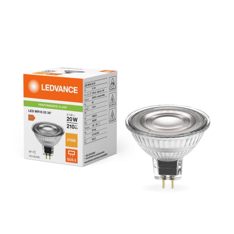Ledvance GU5.3 MR16 LED Strahler 36° 2,1W wie 20W 2700K warmweißes Licht - 12V Niedervolt